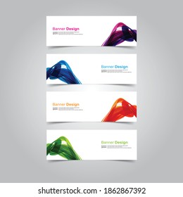 Plantilla web de banners de diseño de ondas abstractas