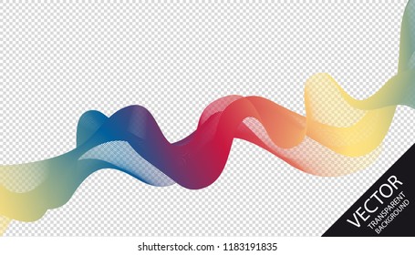 Abstract Wave Design - Colorful Vector Illustration - Isolated On Transparent Background