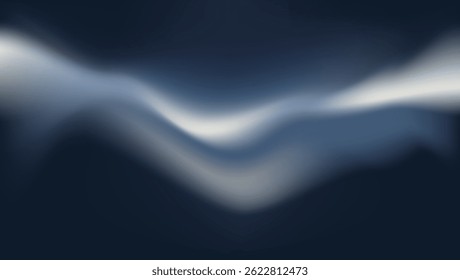 O design de onda abstrata cria uma experiência visual suave em tons azuis tranquilos.