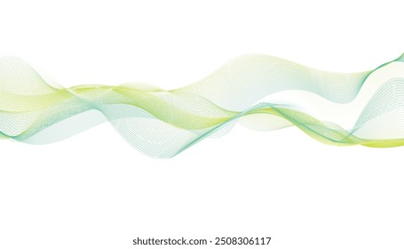 Abstract wave design element, Blue and green wave flow background.	