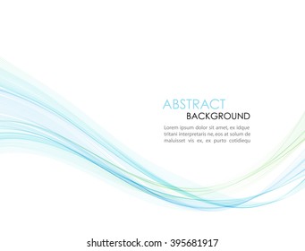 Abstract Wave Design Element. Green And Blue Wavy Lines