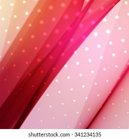 Abstract wave design element. Pink, red colors. Vector illustration 