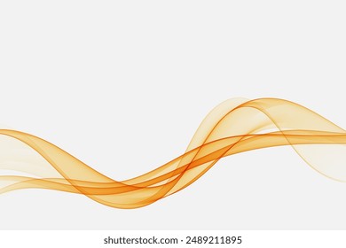 Abstract wave design element in yellow color. Abstract smooth colored wavy vector.