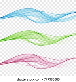 Abstract wave design element.Transparent colorful waves.The movement of the wave texture.