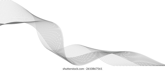 Abstract wave design with flowing lines on white background