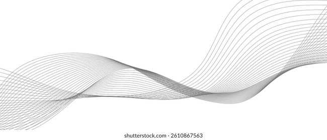 Abstract wave design with flowing lines on white background