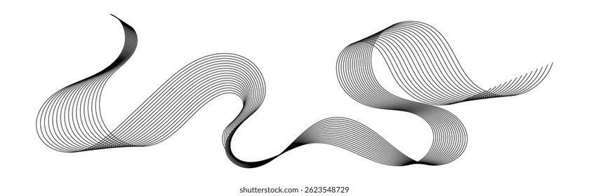 Abstract wave design with flowing lines