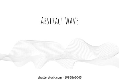 Abstract wave design geometric pattern. Background digital technology line frequency, smooth stripe, color tone white gray and black. Graphic element concept with copy space, crypto currency. Vector.