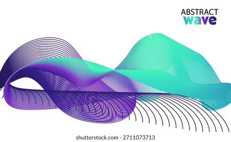 Diseño de onda Abstractas con colores degradados sobre un fondo blanco limpio