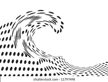 diseño de onda abstracta hecho de círculos distorsionados