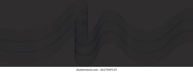 Abstract Wave Design on Black Background
