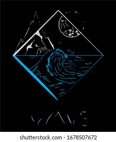 Abstract wave design, separate color design, ready to print, multipurpose design, great for t-shirt and screen printing.