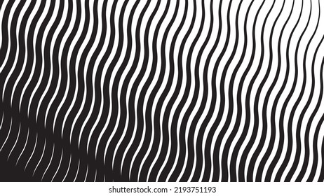 Abstract wave diagonal black and white vector background