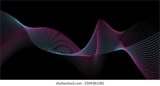 Elemento digital de onda Abstractas para diseño de certificado. Diseño de líneas onduladas curvas
