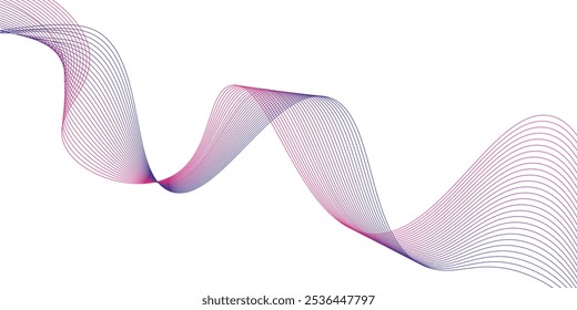 Elemento digital de onda abstrata para projeto de certificado. Design de linhas onduladas curvas