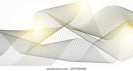 Abstract wave digital element for certificate design. Curved wavy lines design