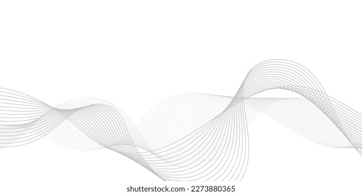 Abstract wave digital element for design. Curved wavy line design element 