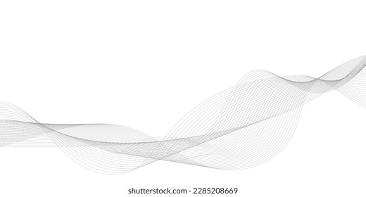 Abstract wave digital element for design. Curved wavy line design 