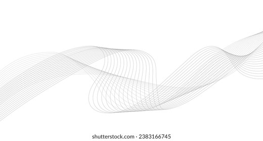 Abstract wave digital element for design. Curved wavy line design element 