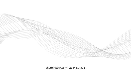 Abstract wave digital element for design. Curved wavy line design element 