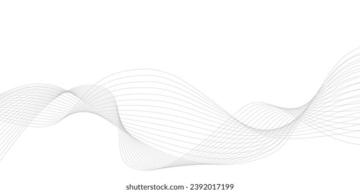 Abstract wave digital element for design. Curved wavy line design element 