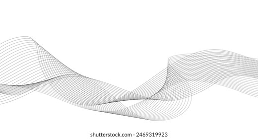 Abstract wave digital element for design. Curved wavy line design vector illustration