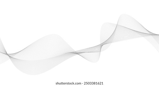 Abstract wave digital element for design. Curved wavy line design