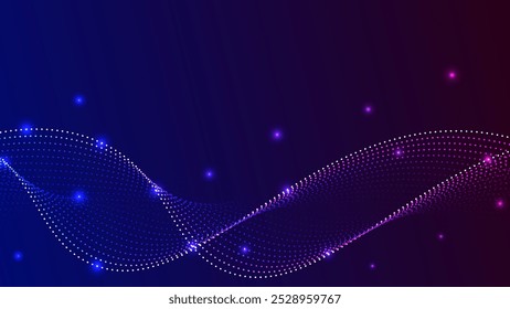 Fundo abstrato da tecnologia digital da onda. Conceito futurista de linha de som cibernético de dados. Design para futurista, fibra óptica, onda, telecomunicações, digital, internet, online, rede.