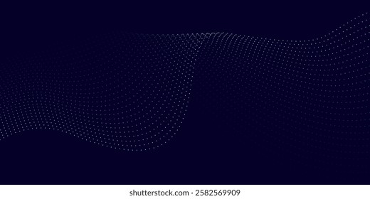 Abstract Wave dot of particles. Futuristic point wave. Abstract background with a dynamic wave.