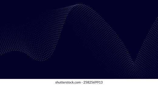 Abstract Wave dot of particles. Futuristic point wave. Abstract background with a dynamic wave.