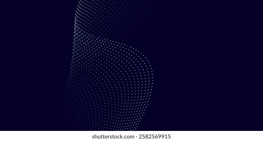 Abstract Wave dot of particles. Futuristic point wave. Abstract background with a dynamic wave.
