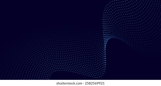 Abstract Wave dot of particles. Futuristic point wave. Abstract background with a dynamic wave.