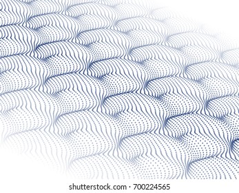 Abstract wave dotted isolated. Modern background.