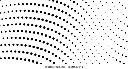 Fundo abstrato de linha pontilhada de onda. Textura da faixa do traço dinâmico técnico. Papel de parede preto linhas curvas e deformadas