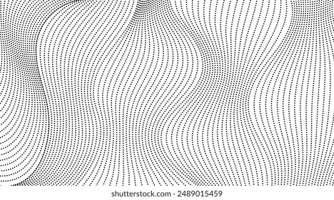 Abstract Wave Dotted Line Pattern Art Background