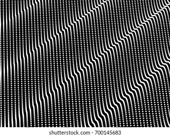 Abstract wave dotted on black. Dotted background.