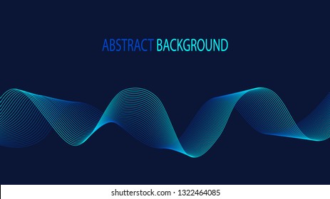 Abstract wave element for design blue background vector.