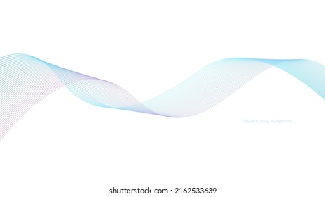 Abstract Wave Element For Design, In Blue And Pink Gradient Color. Background For Presentation