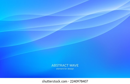 Abstract wave element for design. Blue. Digital frequency track equalizer. Stylized line art background. Colorful shiny wave with lines created using blend tool. Curved wavy line, smooth stripe Vector