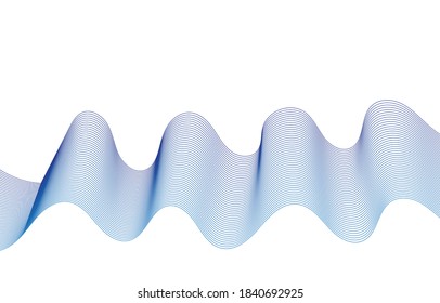 Abstract wave element for design. Colorful shiny wave with lines created using blend tool.