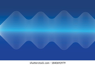 Abstract wave element for design. Colorful shiny wave with lines created using blend tool.