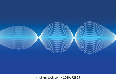 Abstract wave element for design. Colorful shiny wave with lines created using blend tool.