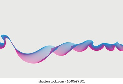 Abstract wave element for design. Colorful shiny wave with lines created using blend tool.