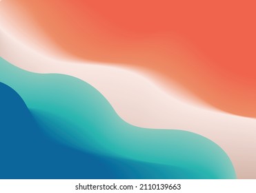 Abstract wave element for design. Colorful shiny wave, Curved wavy, smooth wave, Blue, Orange