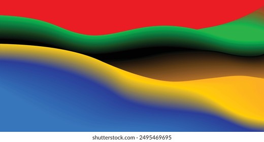 Abstract wave element for design. Curved wavy. smooth wave. Colored Olympic Games rainbow