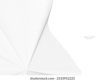 Abstract wave element for design. Curved wavy line smooth stripe. Modern pattern, technology, digital, science