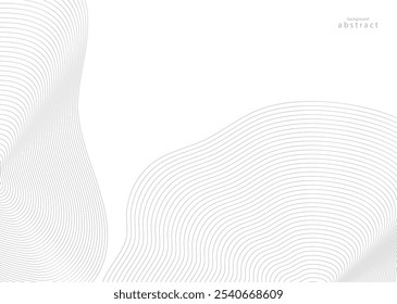 Elemento de onda Abstractas para el diseño. Línea ondulada curva de la raya lisa. Patrón moderno, tecnología, digital, ciencia