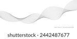 Abstract wave element for design. Digital frequency track equalizer. Stylized line art background. Vector illustration. Wave with lines created using blend tool. Curved wavy line, smooth stripe.