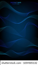Abstract wave element for design. Digital frequency track equalizer. Stylized line art background. Colorful shiny wave with lines created using blend tool. Curved wavy line, smooth stripe. Vector.