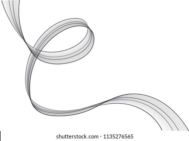 Abstract wave element for design. Digital frequency track equalizer. Stylized line art background. Vector illustration. Wave with lines created using blend tool. Curved wavy line, smooth stripe.
